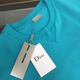 Dior Solid Embroidery Logo Printed T-shirt Couple Casual Loose Short Sleeve