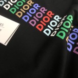 Dior Colored Letter Logo Printed T-shirt Couple Casual Loose Short Sleeve
