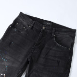 Amiri New Fashion Splash-ink Jeans Unisex Street Casual Slim Pants