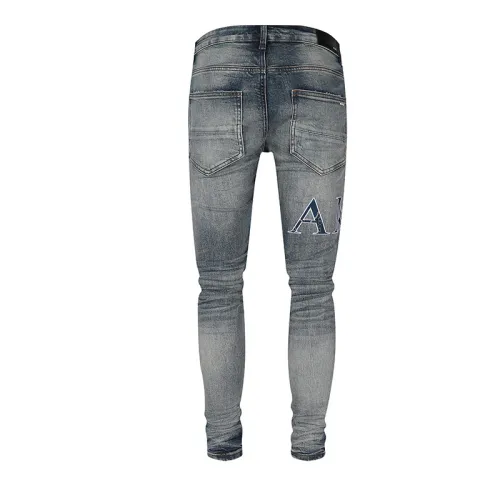 Amiri Fashion Classic Logo Print Washed Vintage Jeans Casual Street Skinny Pants