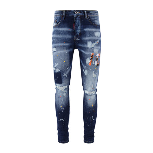 Dsquared2 Fashion Vintage Jeans Unisex Casual Street Ripped Pants