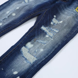 Dsquared2 Distressed Patches Jeans Casual Street Splash-ink Pants