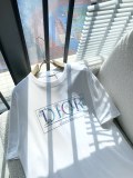 Dior Logo Print Short Sleeve Unisex Loose Cotton T-shirt