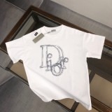 Dior 3D Logo Printed T-shirt Unisex Oversize Casual Short Sleeves