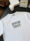Dior Embroidery Logo Printed T-shirt Couple Casual Loose Short Sleeve