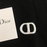 Dior Solid Embroidery Logo Printed T-shirt Couple Casual Loose Short Sleeve