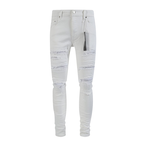 Amiri New Fashion Distressed Patches Jeans Casual Street Stretch Pants