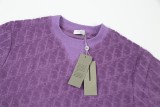 Dior CD Letter Dark Jacquard Logo Printed Short sleeved Unisex Loose Cotton T-shirt