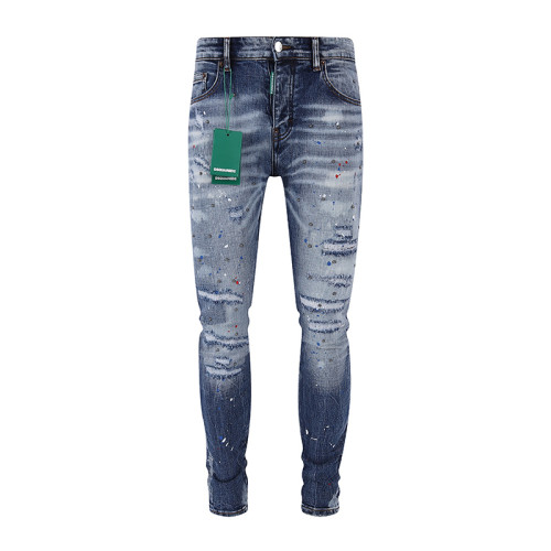 Dsquared2 Distressed Patches Pants Fashion Casual Street Slim Jeans