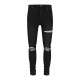 Amiri Fashion Distressed Patches Jeans Casual Street Slim Black Pants
