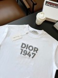 Dior Embroidery Logo Printed T-shirt Couple Casual Loose Short Sleeve