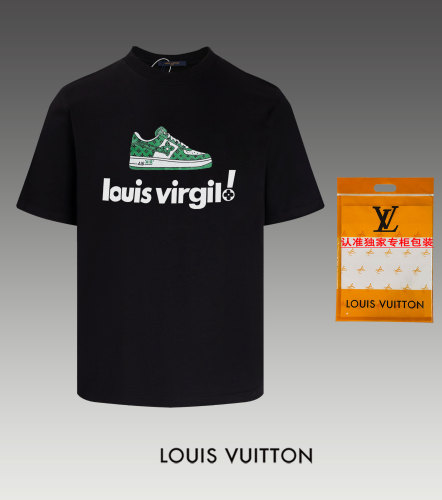 Louis Vuitton Logo Shoes Printed Short Sleeve Couple Fashion Casual T-shirt