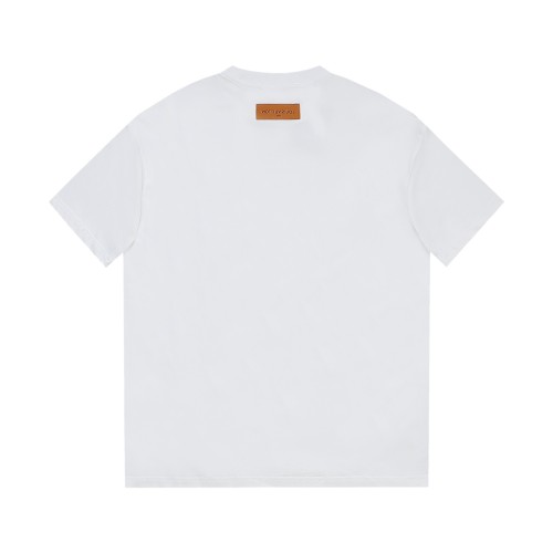 Louis Vuitton High Street Toothbrush Embroidered Short Sleeve Unisex Cotton Casual T-shirt