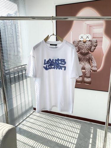 Louis Vuitton Fashion Logo Printed Short Sleeved Unisex Cotton Versatile T-shirt