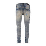 Amiri Classic Logo Print Washed Vintage Jeans Casual Street Pants