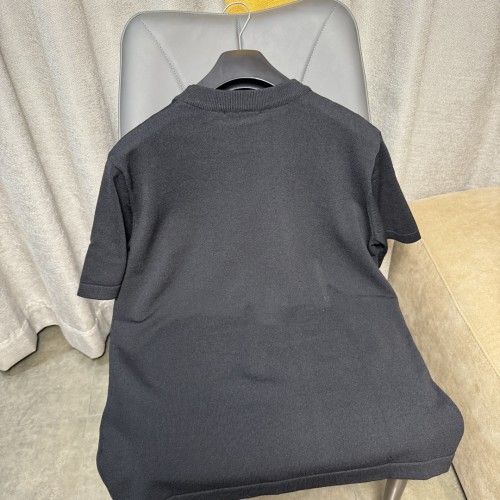 Balenciaga Fashion Letter B Print T-shirt Casual Round Neck Knitted Short Sleeve