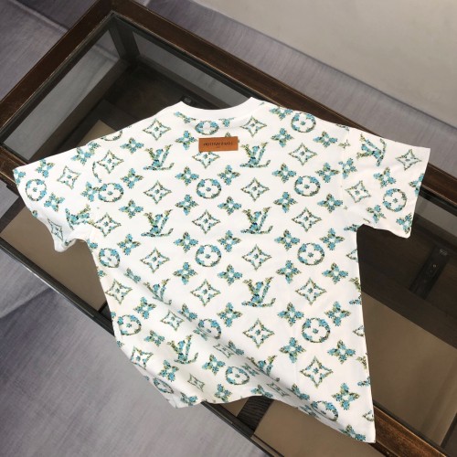 Louis Vuitton Full Letter Logo Printed T-shirt Unisex High Street Casual Short Sleeves
