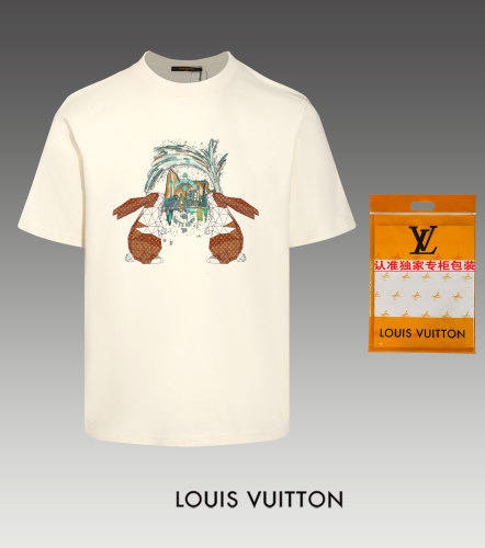 Louis Vuitton Fashion Print Short sleeved Couple Casual T-shirt