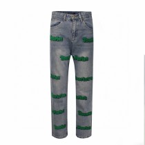 Louis Vuitton Classic Toothbrush Embroidered Letters Casual Straight leg Jeans