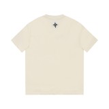 Louis Vuitton Fashion Crack Logo Short Sleeved Unisex Casual Cotton T-shirt