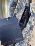 Louis Vuitton Jacquard Snowflake Tassels Damaged Denim Shorts