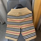 Burberry Casual Striped Drawstring Wool Knit Shorts