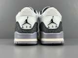 Jordan Air Jordan 3 lvory Mid Retro Basketball Shoes Anti-Slip Shock-Absorbing Cowhide Sneakers