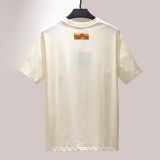 Louis Vuitton Logo Printed Short Sleeve Unisex Casual Cotton T-shirt