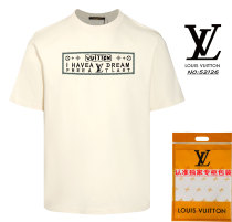 Louis Vuitton Logo Printed Short Sleeve Unisex Classic Cotton T-shirt