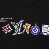 Louis Vuitton Fashion Logo Printed Short Sleeve Unisex Versatile Casual T-shirt