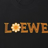 Loewe Embroidered Logo Short Sleeves Unisex Cotton Loose T-shirt