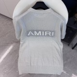 Amiri Classic Embroidered Logo Soft T-shirt Casual Street Short Sleeve