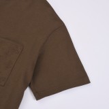Louis Vuitton Fashion Pocket Embossed Short Sleeve Unisex Casual Round Neck T-shirt