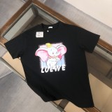Loewe Colorful Elephant Print T-shirt Couple Casual Loose Short Sleeve
