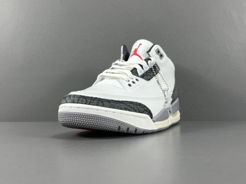Jordan Air Jordan 3 lvory Mid Retro Basketball Shoes Anti-Slip Shock-Absorbing Cowhide Sneakers