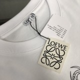 Loewe 3D Embroidered Logo Short Sleeves Unisex Cotton Loose T-shirt