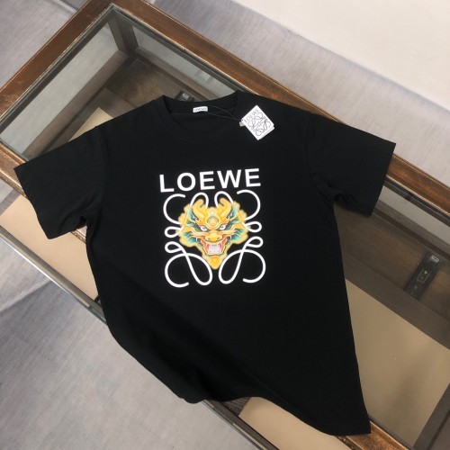 Loewe Logo Drago Print Short Sleeves Unisex Cotton Casual T-shirt