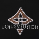 Louis Vuitton Classic Hot Diamond Logo Short Sleeved Unisex Casual Round Neck T-shirt