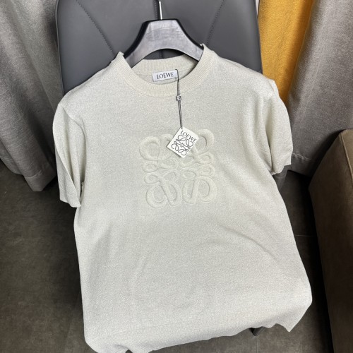 Loewe Solid Logo Embroidery Short Sleeve Fashion Casual T-shirt