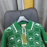 Gucci Knitted Jacquard Polo Sweater Short Sleeve Shirts
