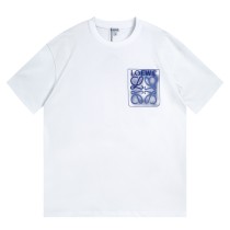 Loewe Pocket Inkjet Logo Printed T-shirt Unisex Loose Casual Short Sleeve