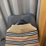 Burberry Casual Striped Drawstring Wool Knit Shorts