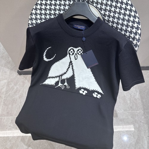Louis Vuitton Owl Cartoon Embroidered Classic T-shirt Casual Street Short Sleeve