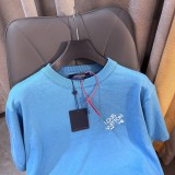 Louis Vuitton Fashion Solid T-shirt Casual Knitted Short Sleeve