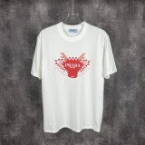 Prada High Street Logo Print T-shirt Unisex Loose Casual Short Sleeves