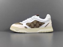 Gucci Re-Web Classic Unisex Sneakers White Brown Fashion Casual Street Sports Board Shoes