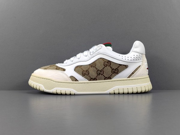 Gucci Re-Web Classic Unisex Sneakers White Brown Fashion Casual Street Sports Board Shoes