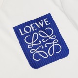 Loewe Embroidered Hollow out Logo T-shirt Unisex Loose Casual Short Sleeves