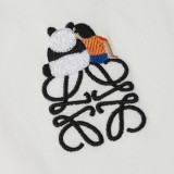 Loewe Panda Embroidered T-shirt Unisex Loose Casual Short Sleeves