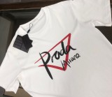 Prada Classic Logo Printed T-shirt Couple Loose Casual Short Sleeves